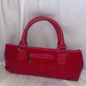 Primeware Insulate Wine Clutch magenta pink faux crocodile gift bag tote